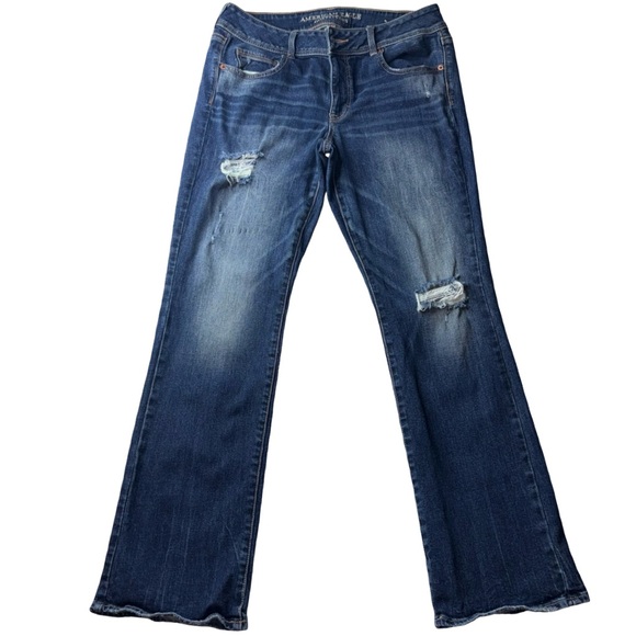 American Eagle Bootcut Jeans Women’s Distressed Medium Wash Denim - Picture 3 of 15